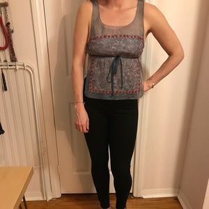 90’s BCBG backless embroidered top